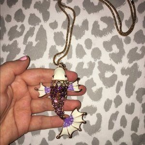 Betsey Johnson Purple Koi Fish Necklace